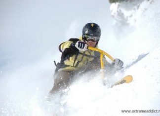 Snowbike snowbike in powder